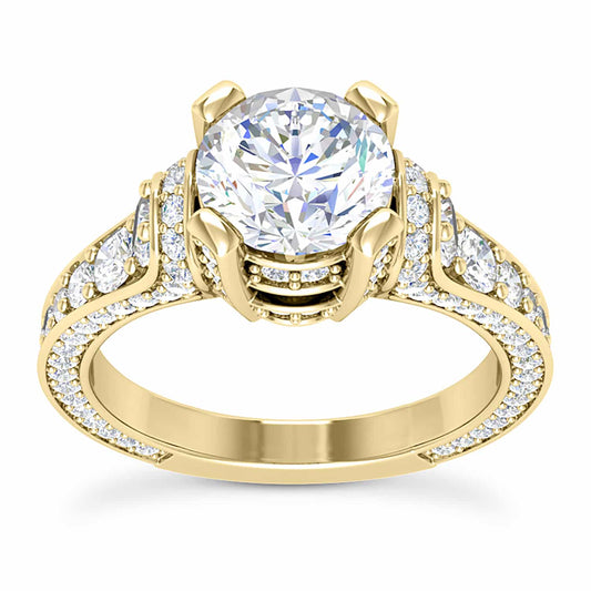 2.04CTW Lab-Grown Diamond 18K Yellow Gold Engagement Ring