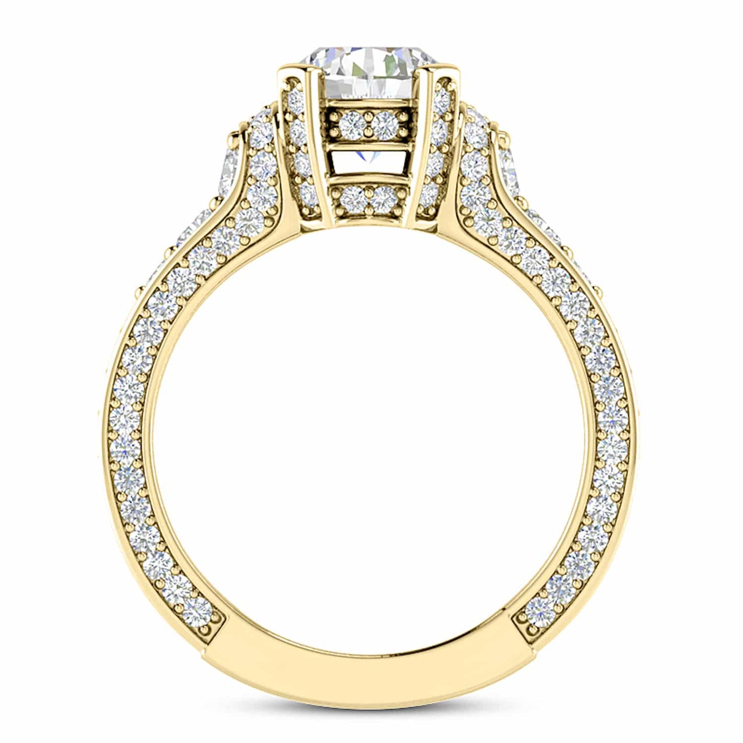 2.04CTW Lab-Grown Diamond 18K Yellow Gold Engagement Ring