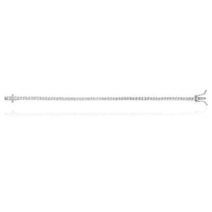 18K White Gold Over Sterling Silver CZ 2mm Tennis Bracelet 5"-6"