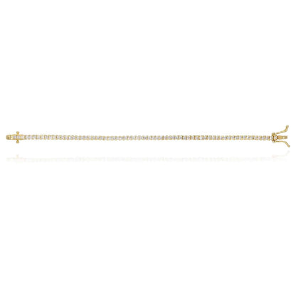 18K Yellow Gold Over Sterling Silver CZ 2mm Tennis Bracelet 5"-7"