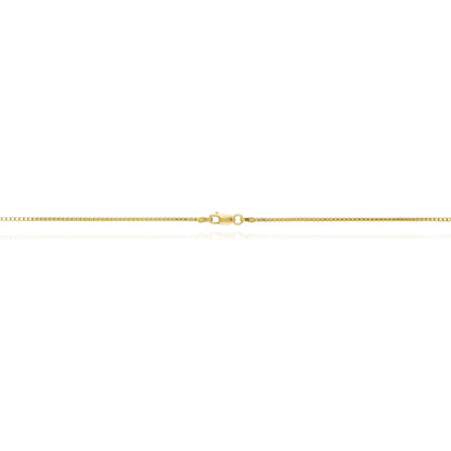 18K Yellow Gold Over Sterling Silver 1.2mm Box Chain Necklace 16"-24"