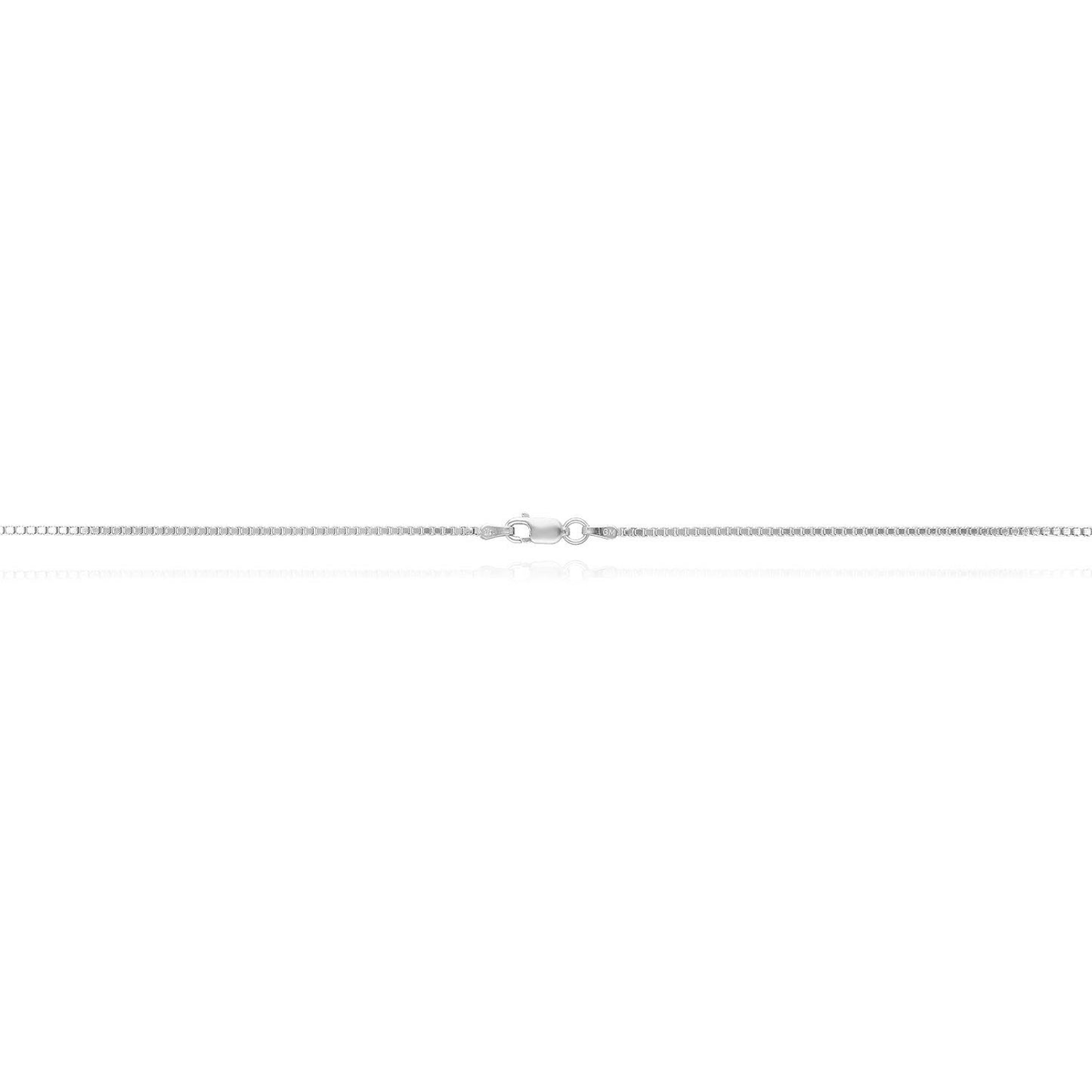18K White Gold Over Sterling Silver 1.2mm Box Chain Necklace 16"-24"