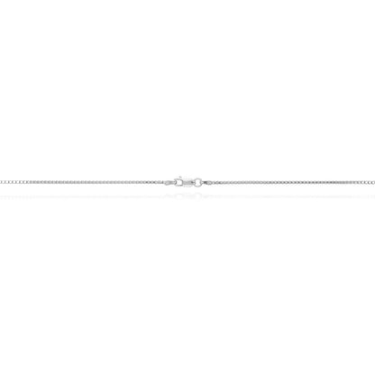 18K White Gold Over Sterling Silver 1.2mm Box Chain Necklace 16"-24"