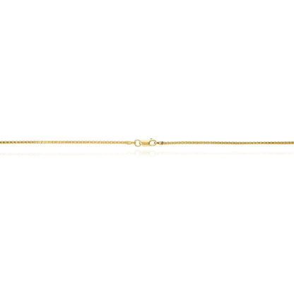 18K Yellow Gold Over Sterling Silver 1.5mm Box Chain Necklace 16"-24"