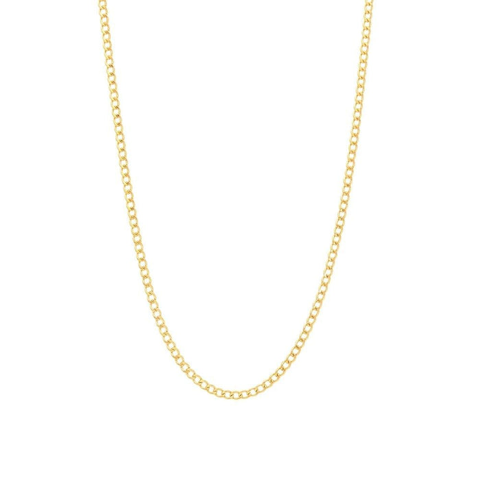 14k Yellow Gold 2mm Cuban Curb Chain (Hollow) 16"-26"