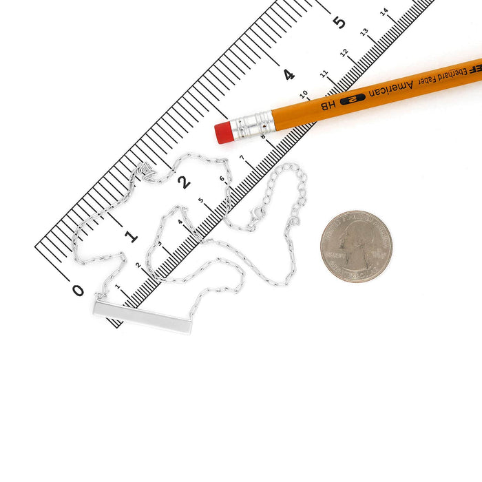 Engravable Gold Over Silver Paperclip Personalized Bar Necklace (Solid Links) 16" - 18" - WJD Exclusives