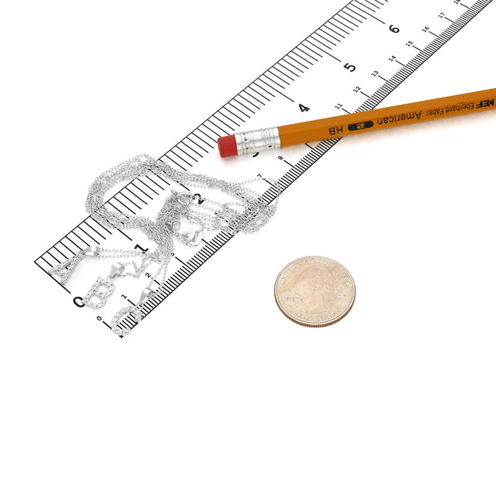 Sterling Silver CZ Initial Pendant Chain 18" - WJD Exclusives