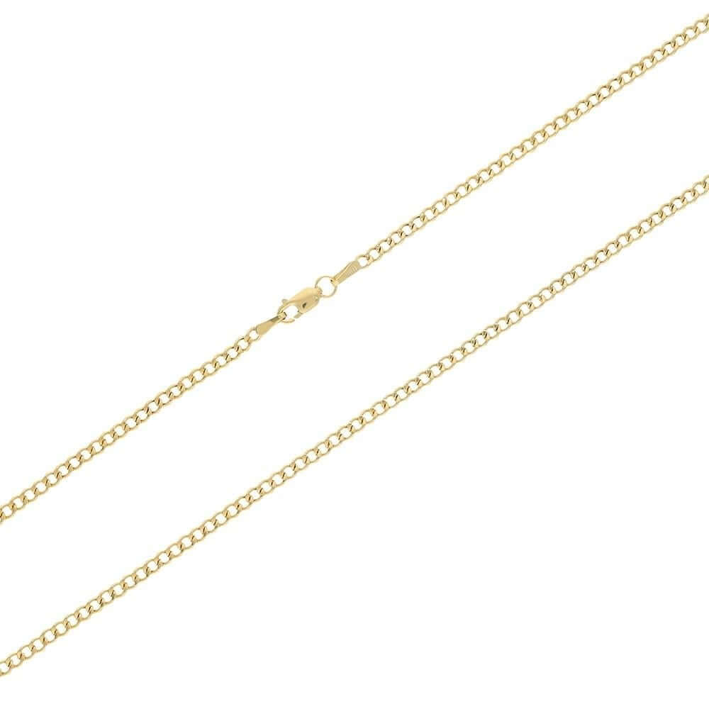 14k Yellow Gold 2.5mm Cuban Curb Chain (Hollow) 16"-26"