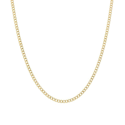 14k Yellow Gold 2.5mm Cuban Curb Chain (Hollow) 16"-26"