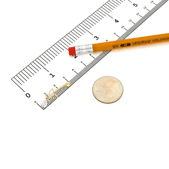 Real 14K Gold CZ Open Butterfly Belly Button Ring - WJD Exclusives