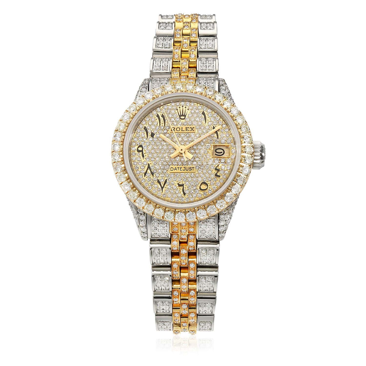 Rolex Datejust Custom Diamond Pave 69173 Jubilee Band Diamond Dial Bezel 26mm Watch - WJD Exclusives