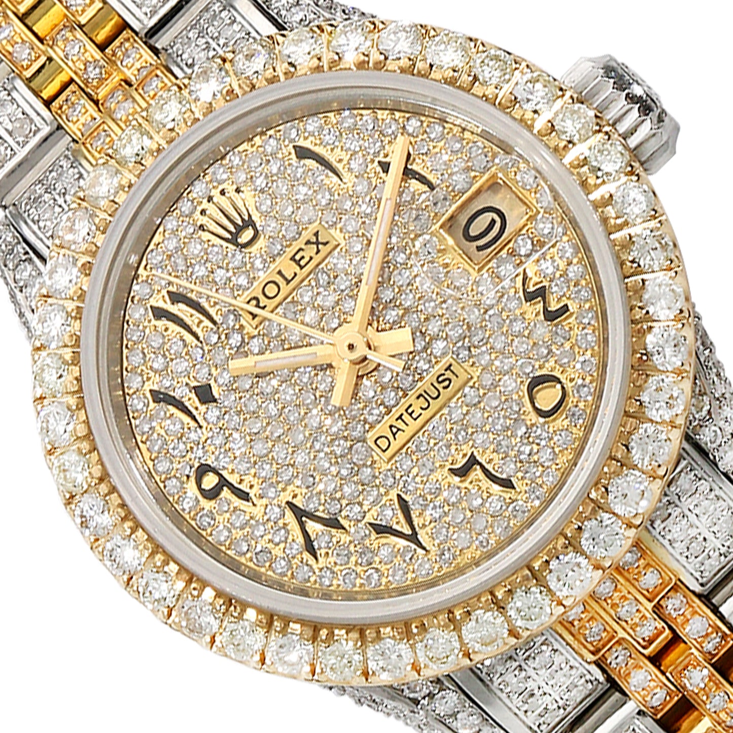 Rolex Datejust Custom Diamond Pave 69173 Jubilee Band Diamond Dial Bezel 26mm Watch