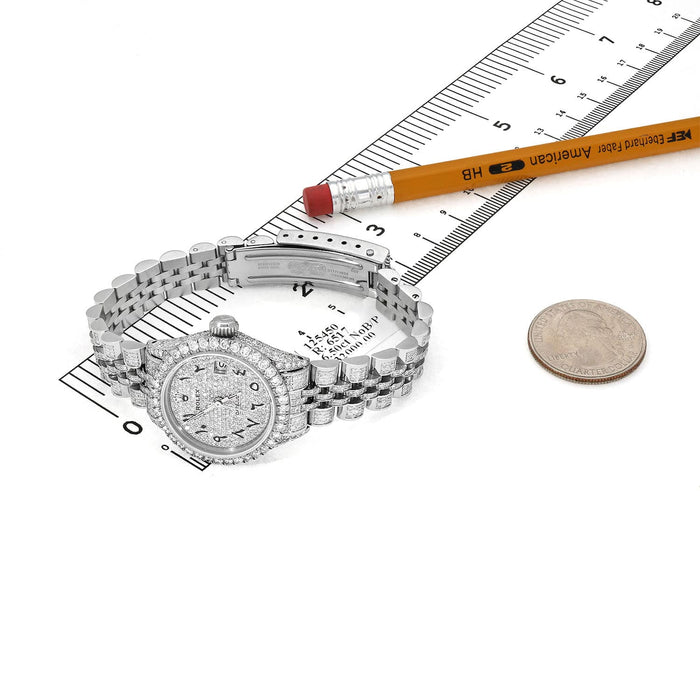Rolex Datejust Custom Diamond Pave 69173 Jubilee Band Diamond Dial Bezel 26mm Watch - WJD Exclusives