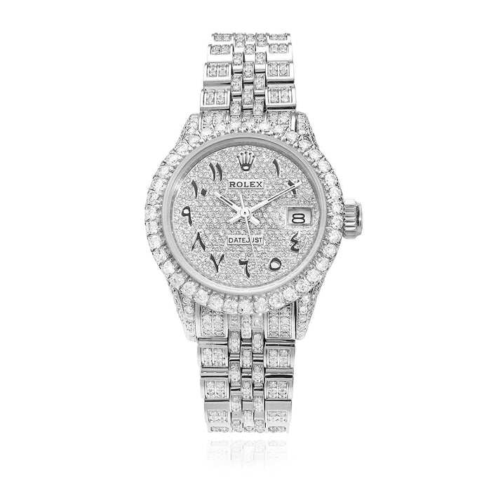 Rolex Datejust Custom Diamond Pave 69173 Jubilee Band Diamond Dial Bezel 26mm Watch - WJD Exclusives