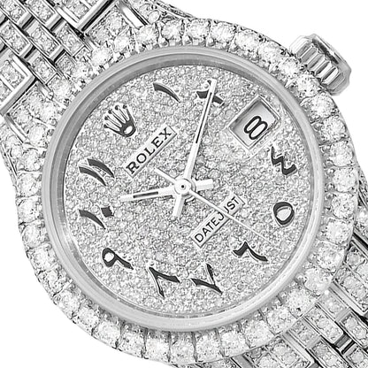 Rolex Datejust Custom Diamond Pave 69173 Jubilee Band Diamond Dial Bezel 26mm Watch