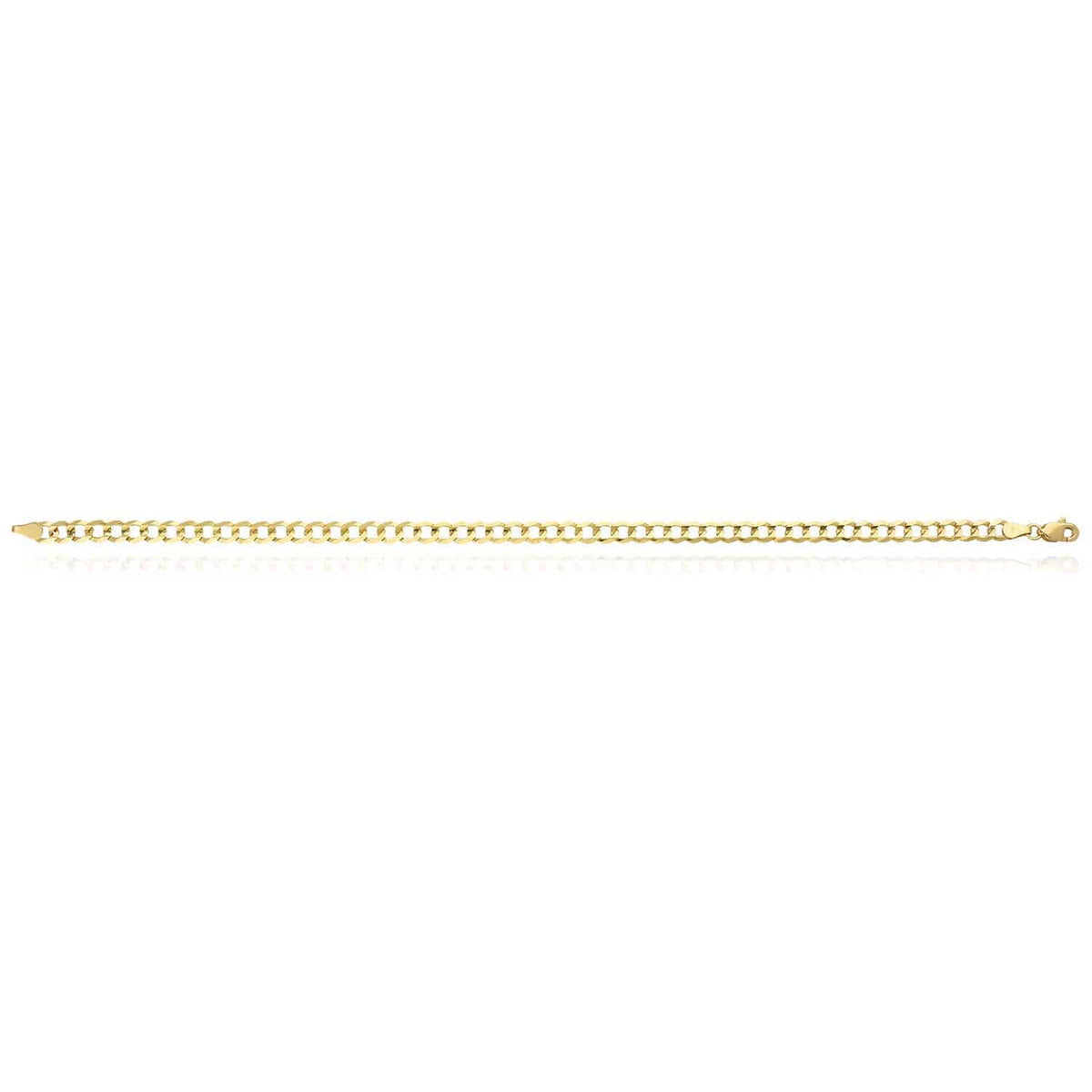 14K Yellow Gold 4.7mm Cuban Curb Bracelet (Solid Links) 8.5" - WJD Exclusives