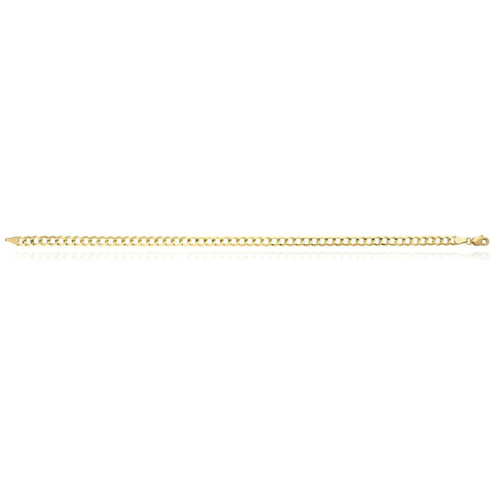 14K Yellow Gold 4.7mm Cuban Curb Bracelet (Solid Links) 8.5" - WJD Exclusives