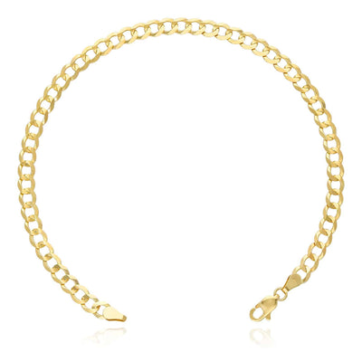 14K Yellow Gold 4.7mm Cuban Curb Bracelet (Solid Links) 8.5" - WJD Exclusives