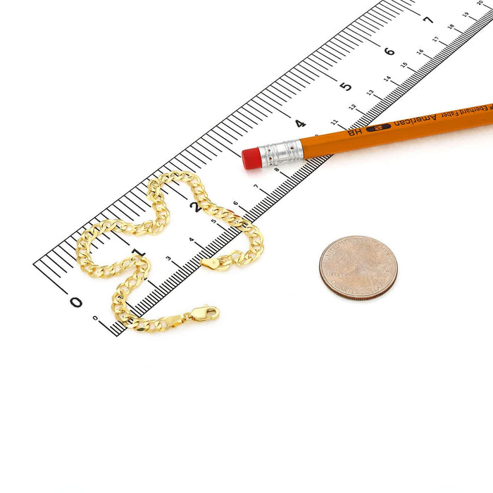 14K Yellow Gold 4.7mm Cuban Curb Bracelet (Solid Links) 8.5" - WJD Exclusives