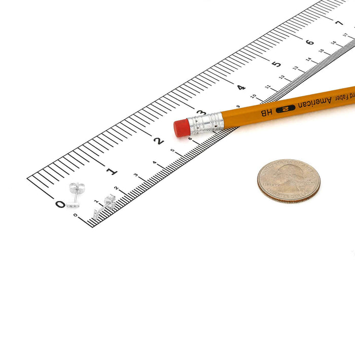 0.08CTW Natural Diamond 14K Gold Mini Bar Stud Earrings 5mm - WJD Exclusives