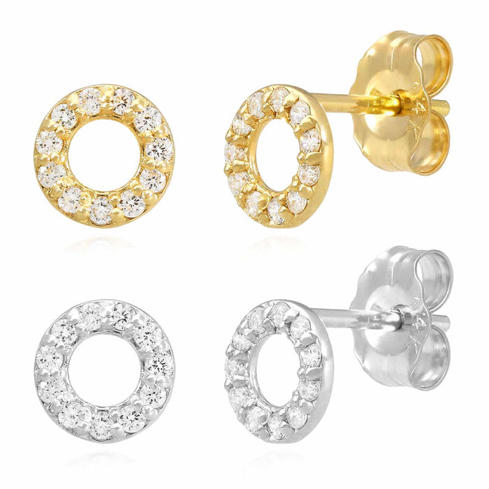 0.11CTW Natural Diamond 14K Gold Round Stud Earrings 5.5mm - WJD Exclusives