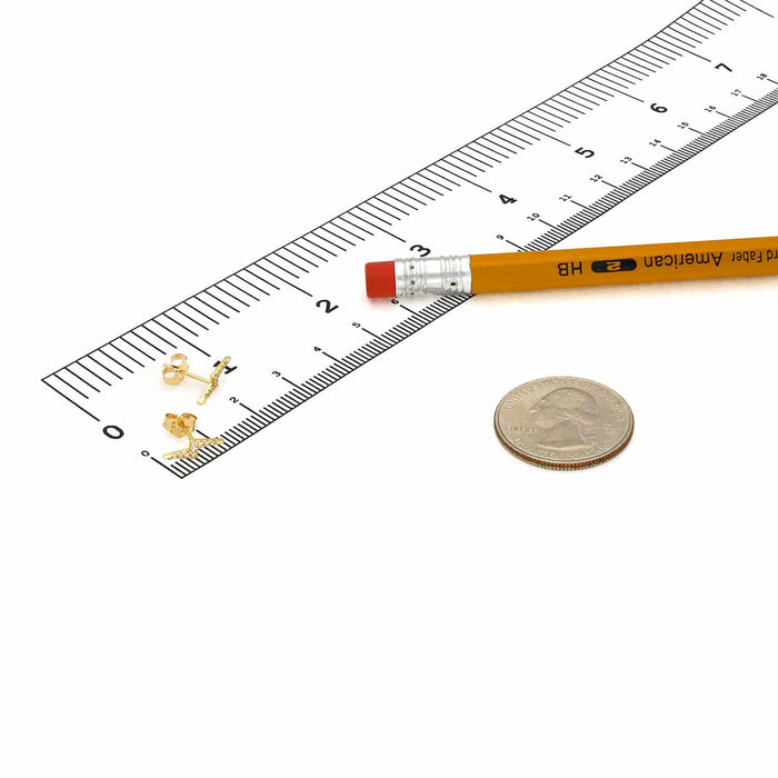 0.10CTW Natural Diamond 14K Gold Lightning Bolt Stud Earrings 3.5mm - WJD Exclusives