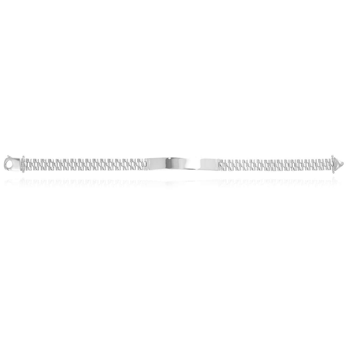 Engravable 18K Gold Over Silver Personalized 7.5mm Jubilee ID Bar Bracelet 8.5"