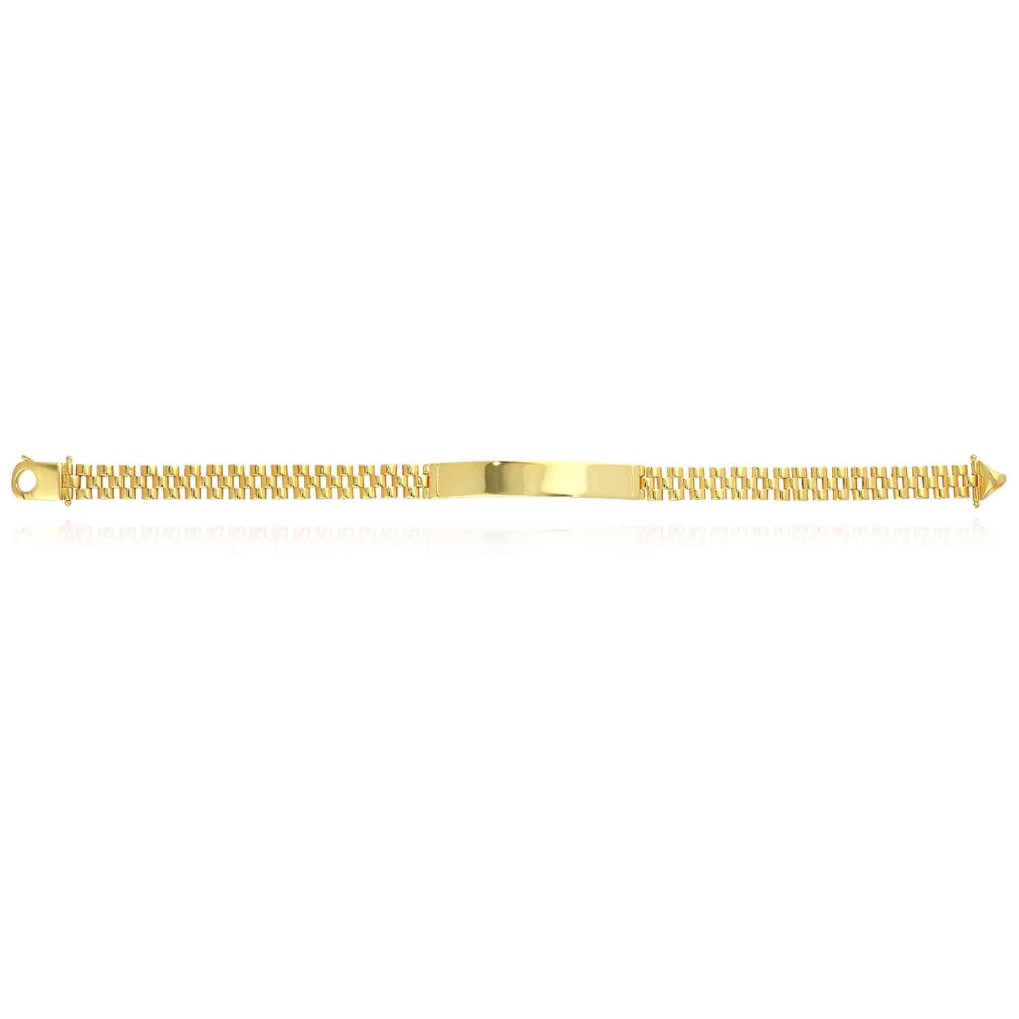 Engravable 18K Gold Over Silver Personalized 7.5mm Jubilee ID Bar Bracelet 8.5"