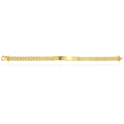 Engravable 18K Gold Over Silver Personalized 7.5mm Jubilee ID Bar Bracelet 8.5"