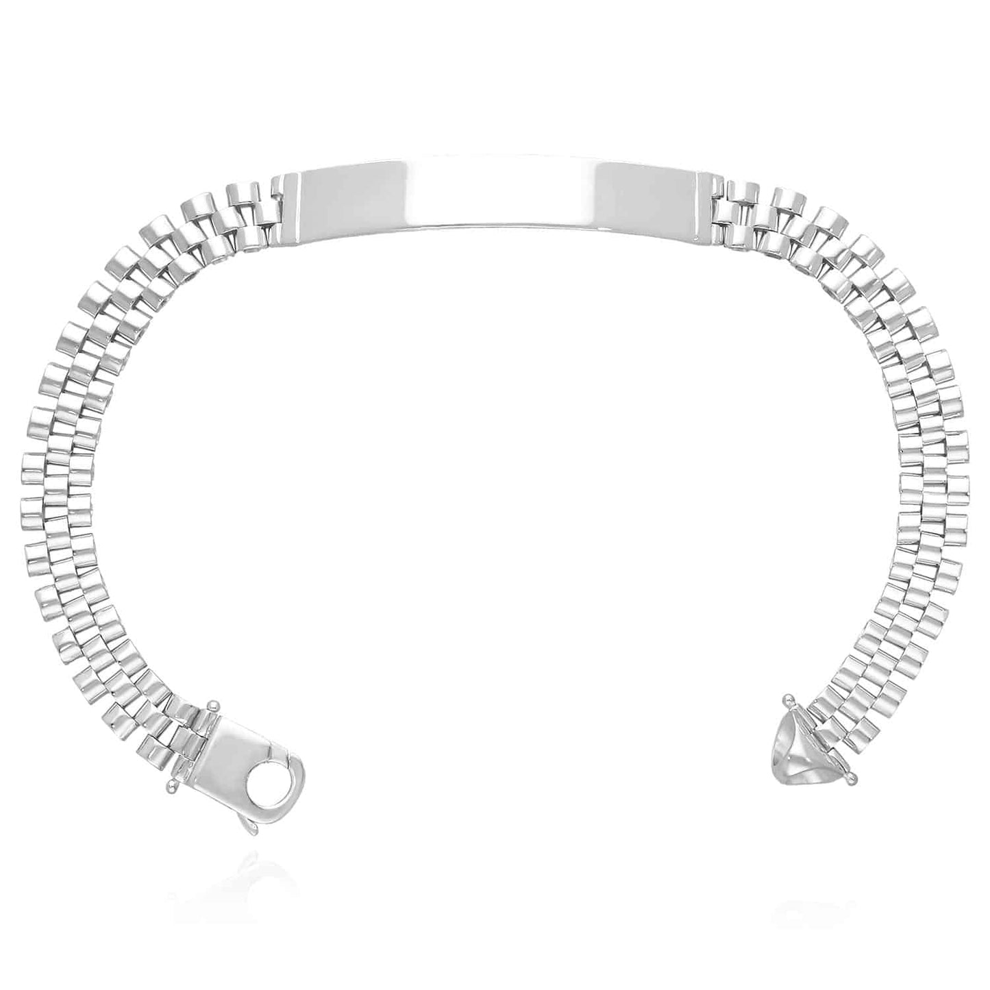 Engravable 18K Gold Over Silver Personalized 7.5mm Jubilee ID Bar Bracelet 8.5"