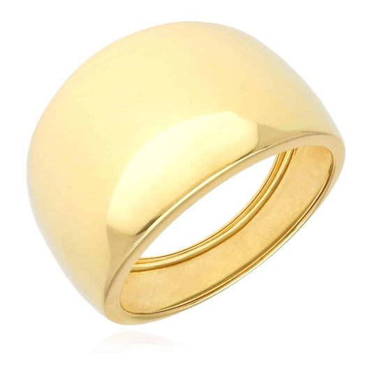 14K Yellow Gold 14mm Dome Ring