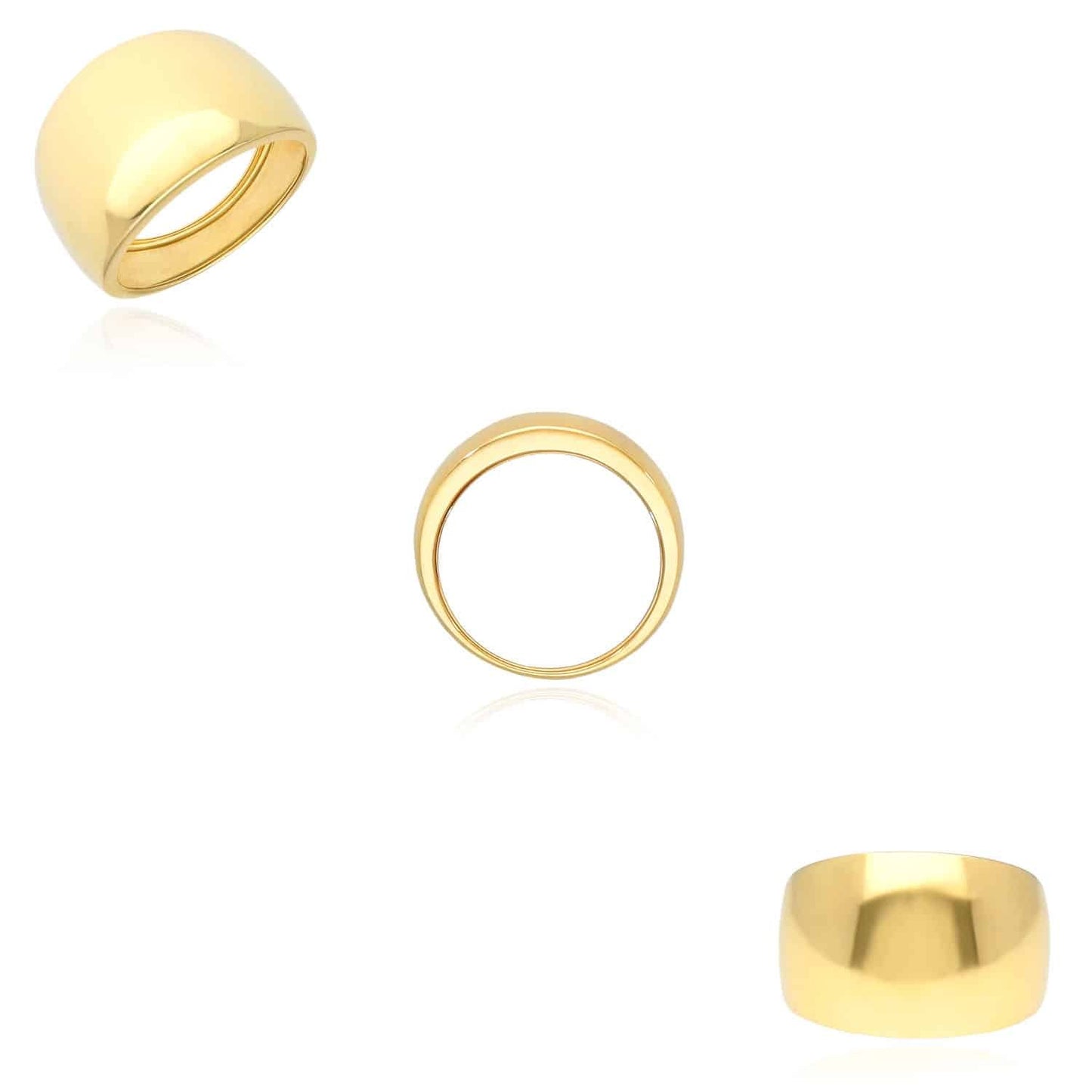 14K Yellow Gold 14mm Dome Ring