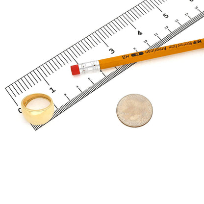 14K Yellow Gold 14mm Dome Ring