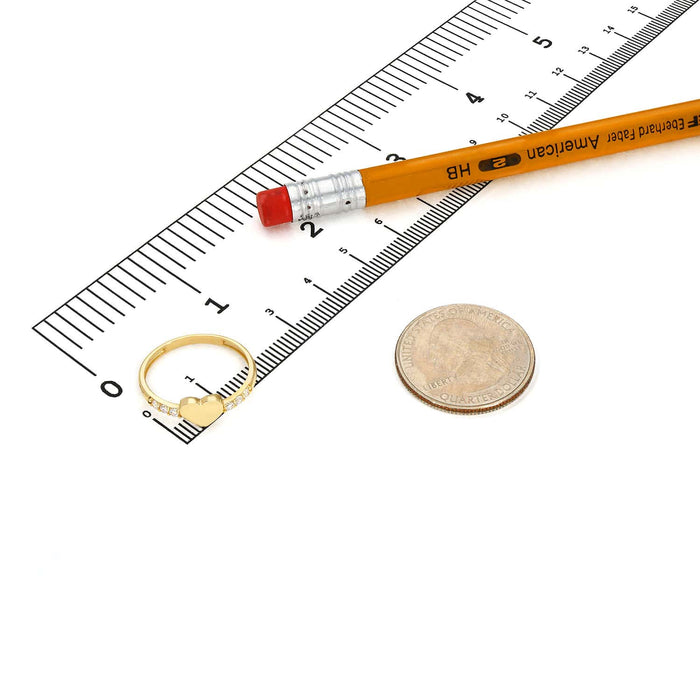 14K Yellow Gold CZ Friendship Heart Ring - WJD Exclusives