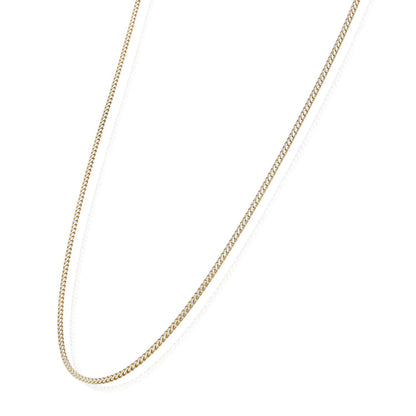 Solid 18K Yellow Gold Over Silver 1.4mm White Pave Franco Chain Necklace 16-24"