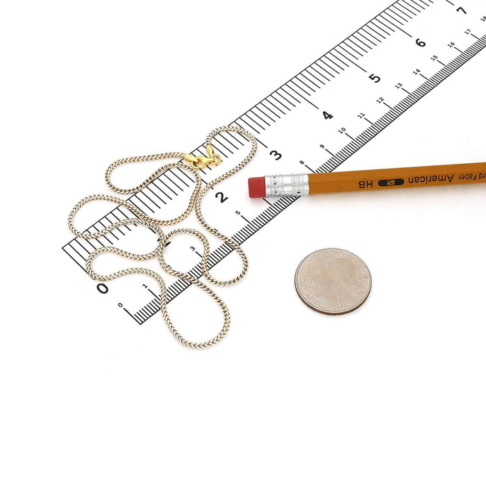 18K Yellow Gold Over Silver 1.4mm White Pave Franco Chain (Solid Links) 16" - 24" - WJD Exclusives