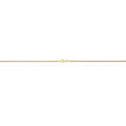 18K Yellow Gold Over Silver 1.7mm Diamond-Cut Pave Franco Chain 16"-24"