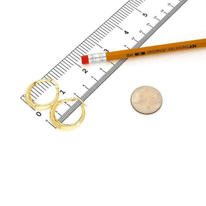 14K Yellow Gold Graduated Hoop Earrings 27mm - WJD Exclusives