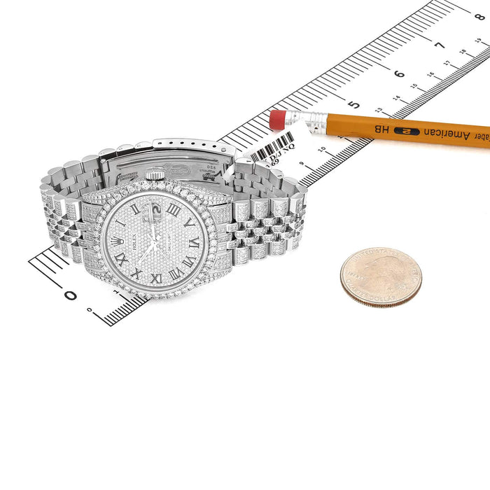 Rolex Datejust Custom Diamond Pave Jubilee Band Diamond Dial Bezel 36mm Watch - WJD Exclusives