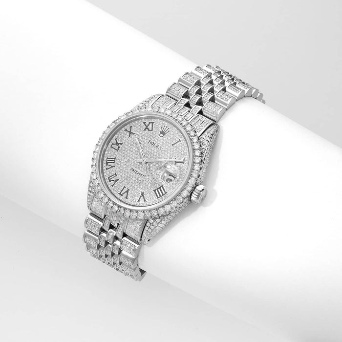 Rolex Datejust Custom Diamond Pave Jubilee Band Diamond Dial Bezel 36mm Watch - WJD Exclusives