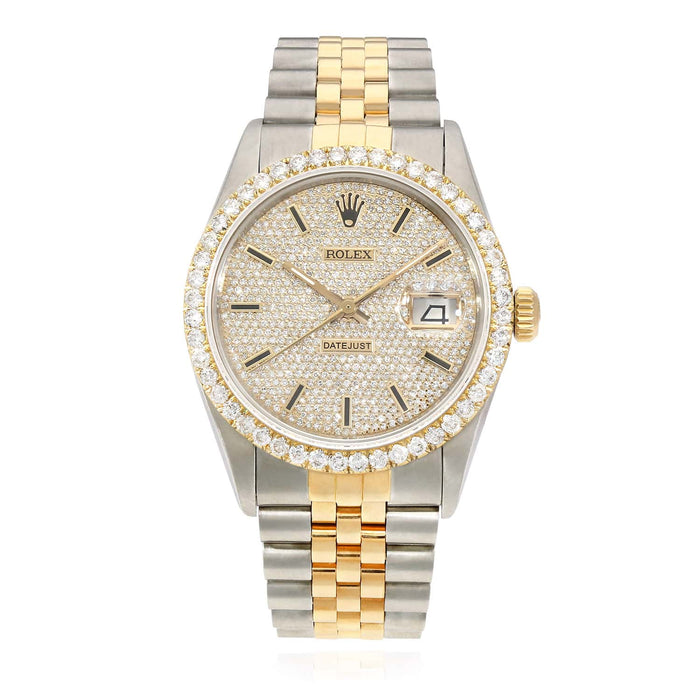 Rolex Datejust Jubilee Band Custom 4.50Ct Natural Diamond Bezel Dial 36mm Watch - WJD Exclusives