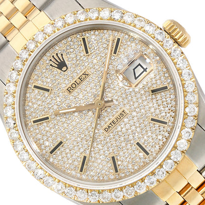 Rolex Datejust Jubilee Band Custom 4.50Ct Natural Diamond Bezel Dial 36mm Watch