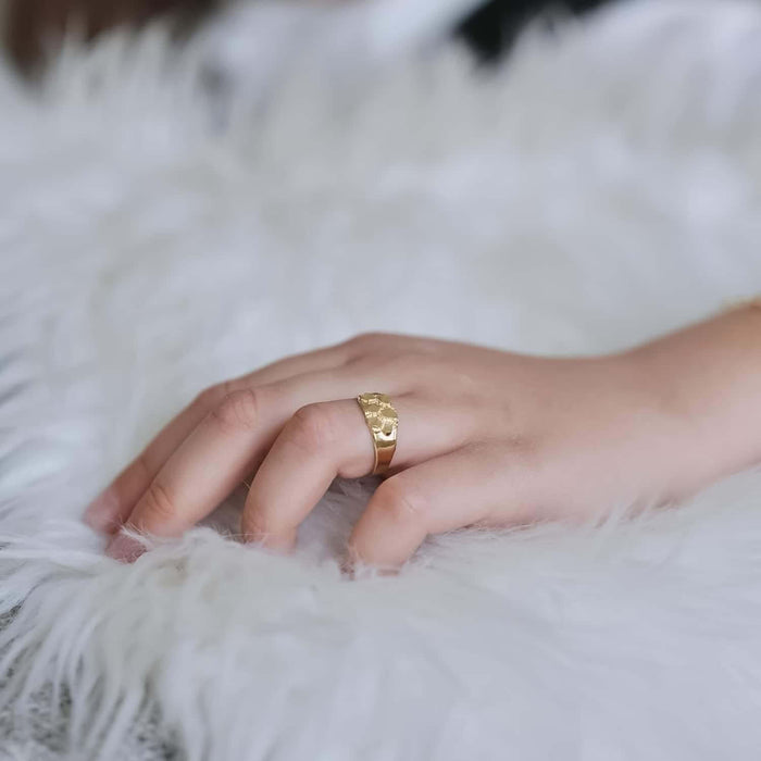 Kids 10K Yellow Gold Nugget Ring - WJD Exclusives
