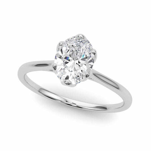 1.5CT Lab-Grown Diamond Oval-Cut Solitaire 18K Gold White Engagement Ring