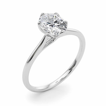 1.5CT Lab-Grown Diamond Oval-Cut Solitaire 18K Gold White Engagement Ring