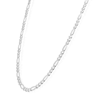 Sterling Silver 4.2mm Figaro Chain Necklace 18"-24"