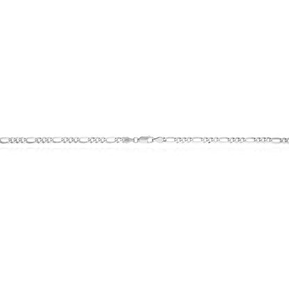Sterling Silver 4.2mm Figaro Chain Necklace 18"-24"