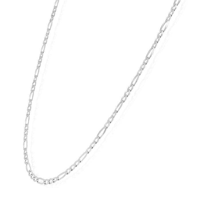 Sterling Silver 2.7mm Figaro Chain (Solid Links) 16" - 24" - WJD Exclusives