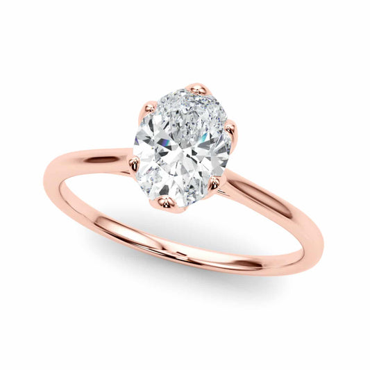 1.5CT Lab-Grown Diamond Oval-Cut Solitaire 18K Gold Rose Engagement Ring