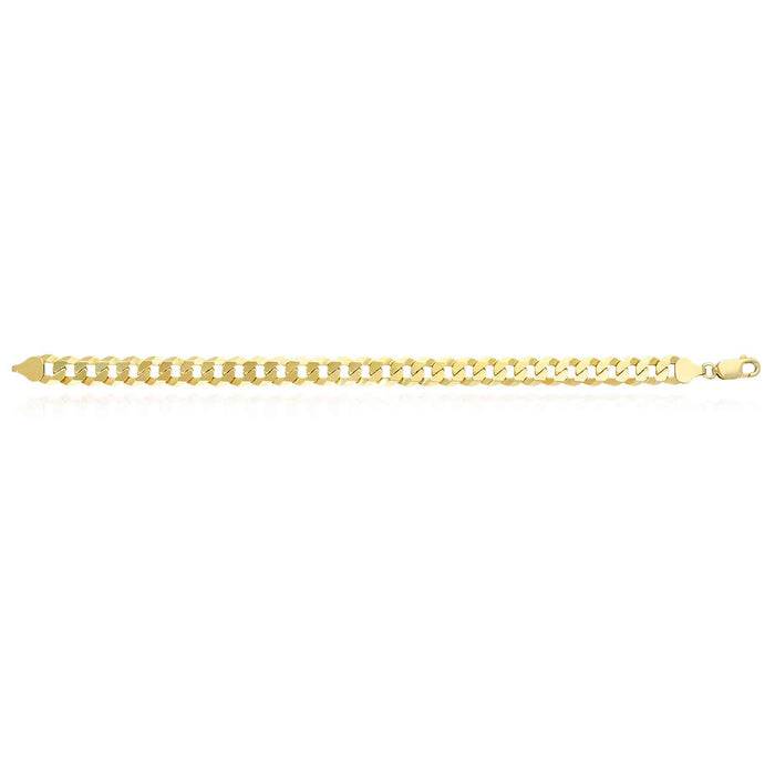 18K Yellow Gold Over Sterling Silver 8mm Cuban Bracelet (Solid Links) 7" - 9" - WJD Exclusives